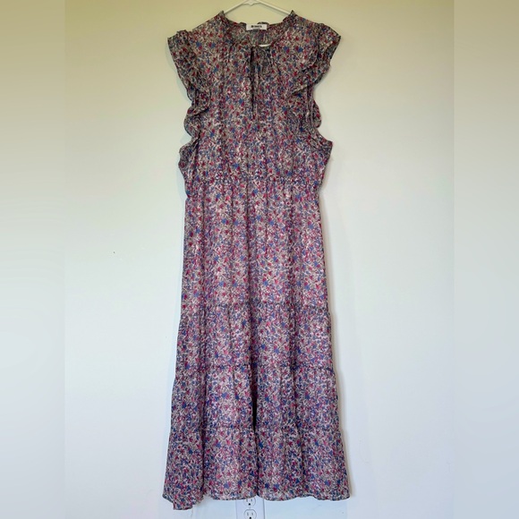 BB Dakota Floral Midi Dress - Ditzy Floral- keyhole/ tie. Size XL - Picture 2 of 5